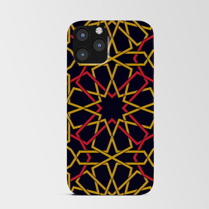 Red & Yellow Color Arab Square Pattern iPhone Card Case