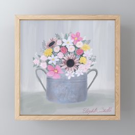 Flowers in Silver Jug Framed Mini Art Print