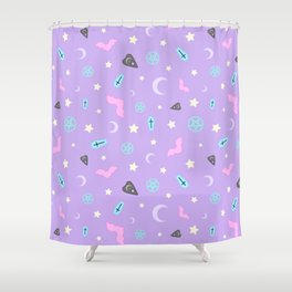 Pastel Goth Occult Pattern Shower Curtain