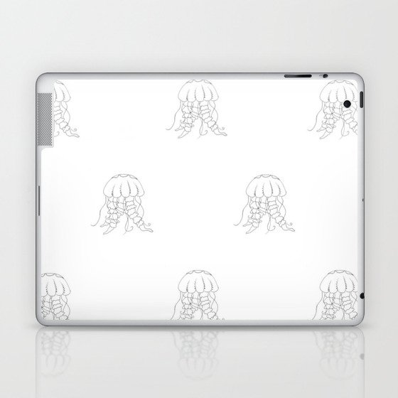 Jellyfish Outline Pattern - Under the Sea Collection Laptop & iPad Skin