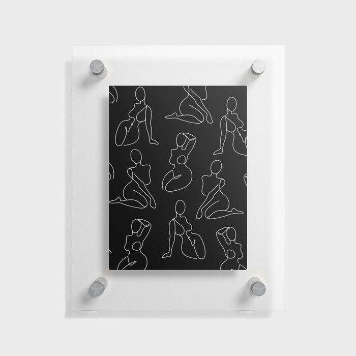 Full Body Girls in line black pattern Floating Acrylic Print
