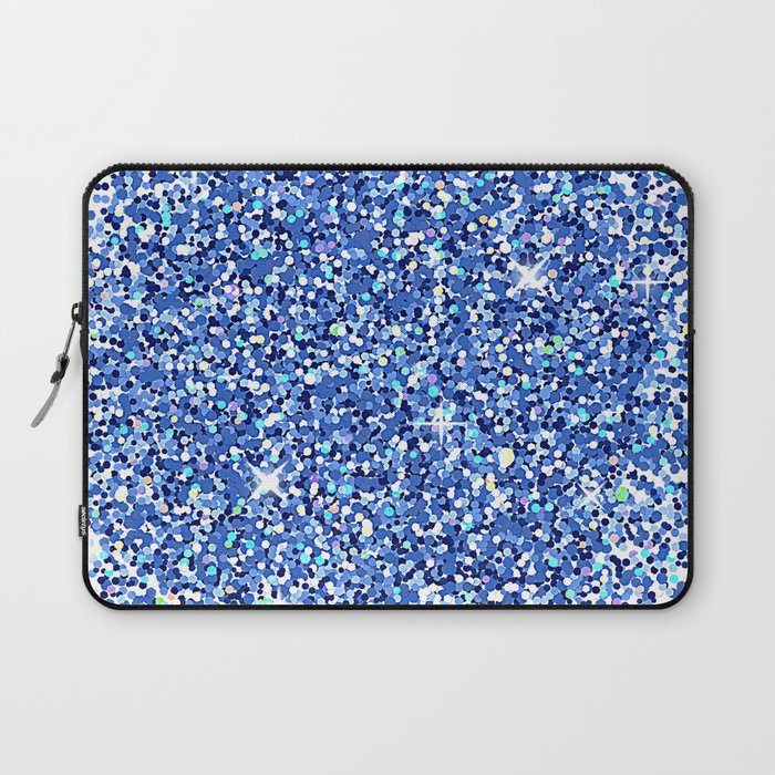 Festive Blue Glitter Laptop Sleeve