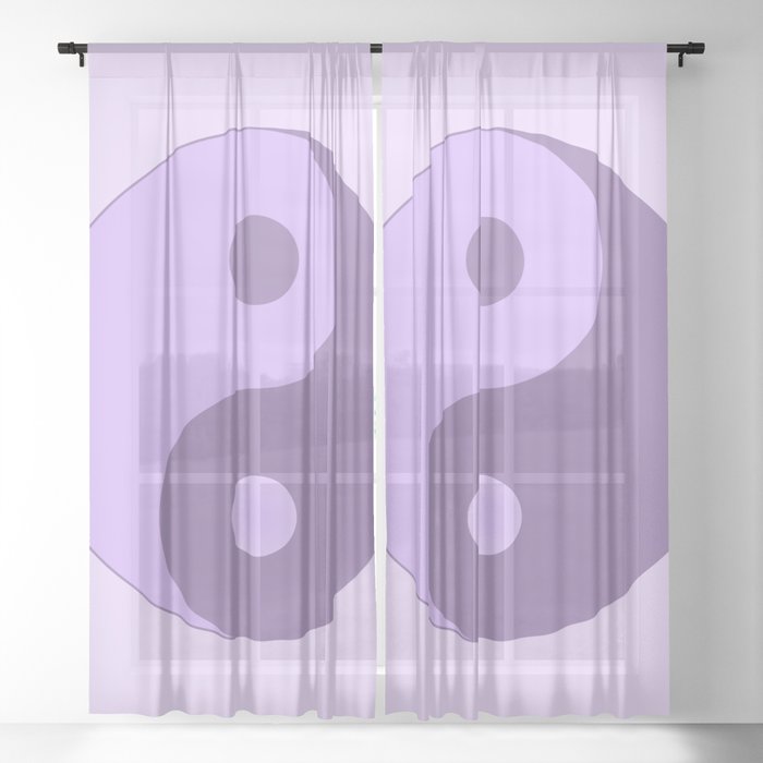 Lavender Pastel Yin Yang Minimal Sheer Curtain