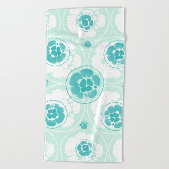 Green Lemon Pattern Beach Towel