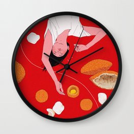 Asian Nostalgia Snacks - Fried (Banh Tieu, Banh Cam, Banh Phong Tom) Wall Clock