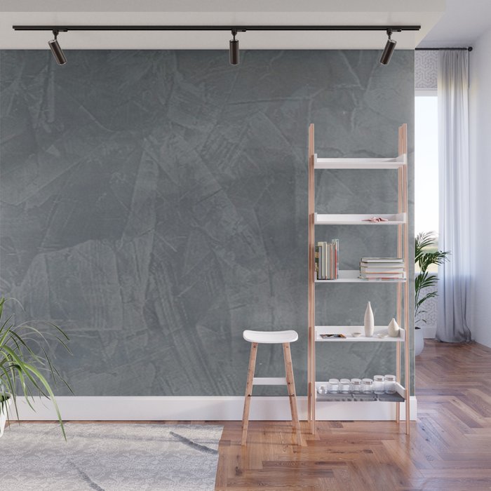 Slate Gray Stucco Faux Finishes Rustic Glam Corbin Henry Venetian Plaster Wall Mural By Society6 - Faux Stucco Interior Walls