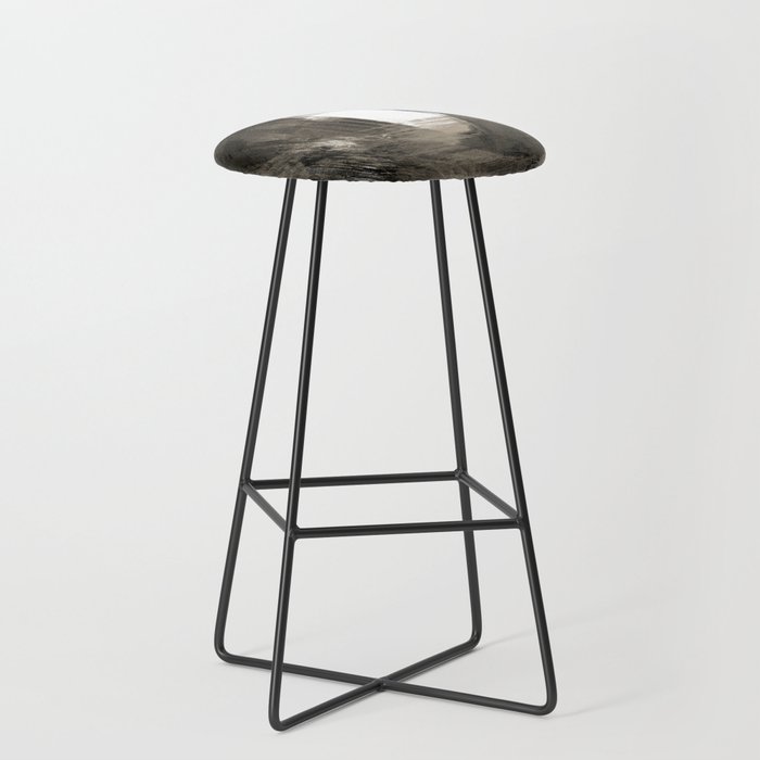 Beige and Grey Modern Abstract Brushstroke Painting Vortex Bar Stool