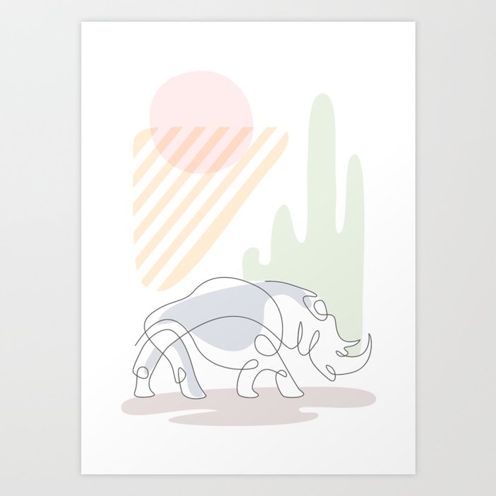 the rhino Art Print