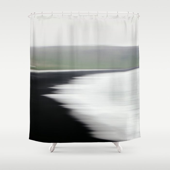 Ocean Waves in Iceland – Abstract Landscape Photography Shower Curtain