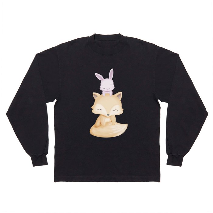Rabbit and Fox Friends forever Long Sleeve T Shirt