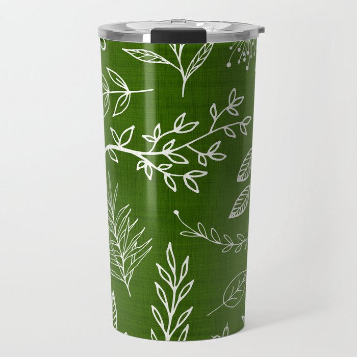 Emerald Forest Botanical Drawing Travel Mug