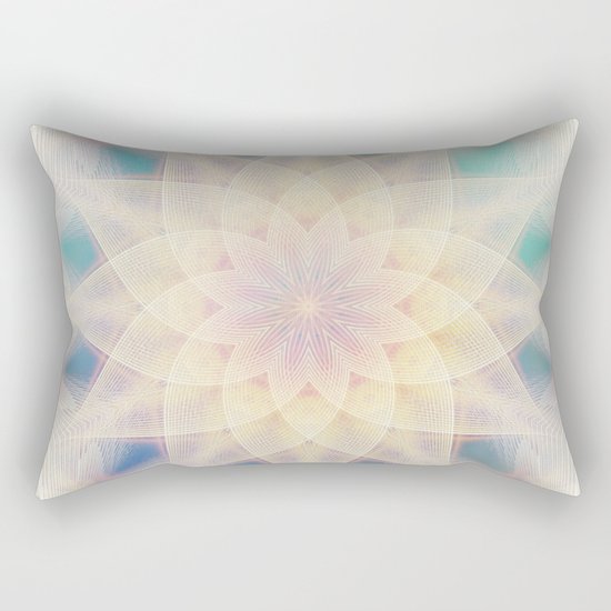 Water Lily Mandala Rectangular Pillow