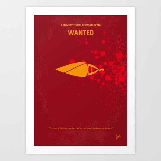 No176 My wanted minimal movie poster Art Print