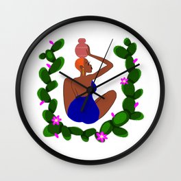 African woman with a vessel Wall Clock