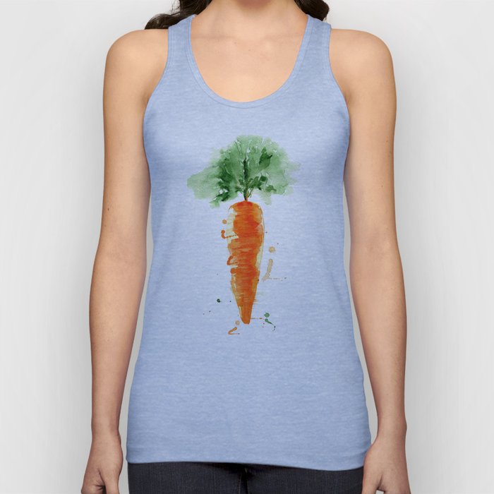 Watercolor orange carrot. Organic vegetable. Original watercolour illustration. Tank Top