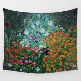 Flower Garden Riot of Colors by Gustav Klimt Wall Tapestry