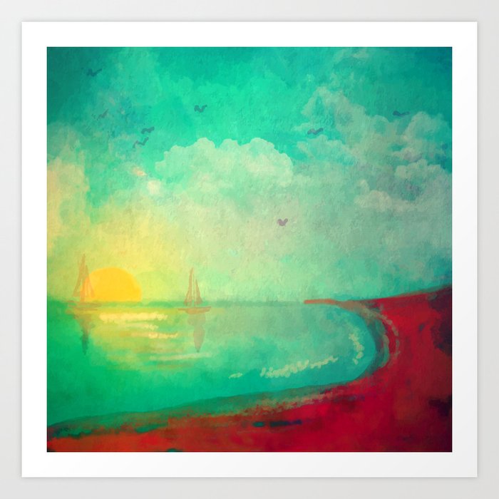 Beach sunrise Art Print