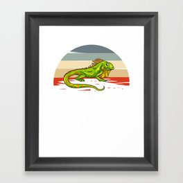 Green Iguana Lizard Cage Hunting Reptile Framed Art Print