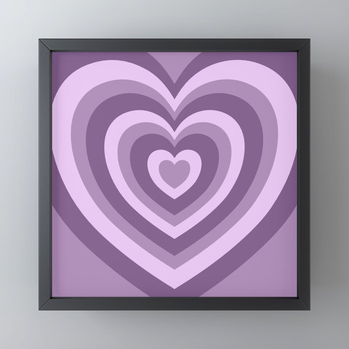 Hypnotic Purple Hearts Art Print by Simple Decor