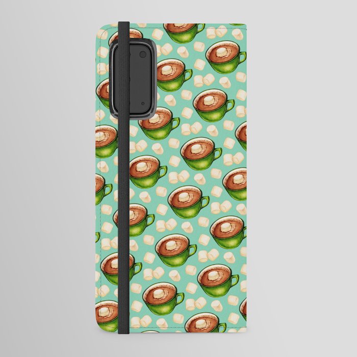 Hot Cocoa Pattern - Teal Android Wallet Case
