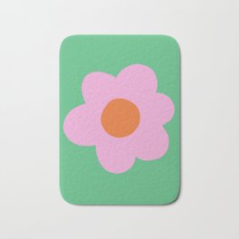 Flower #1 Bath Mat | Simple, Green, Single, Curated, Psychedelic, Flower, Minimalism, Psychedelia, Floral, Bright 