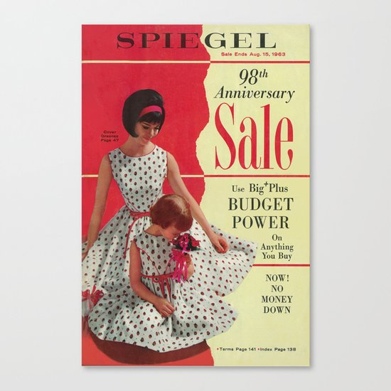 1963 - 98th Anniversary Sale - Summer Catalog Cover Canvas Print