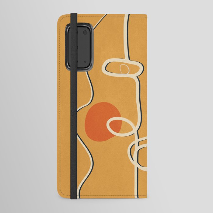 Abstract Face Line Art 07 Android Wallet Case