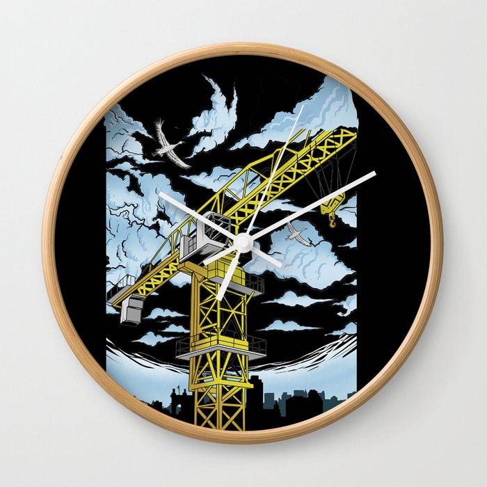 Tower Crane In The SKY Wall Clock