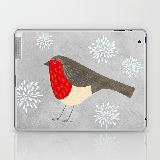 Robin and Snowflakes Laptop & iPad Skin