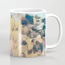Blue Red And White Wave Abstraction Mug