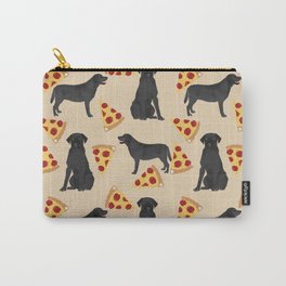 Black Lab pizza cute funny dog breed pet pattern labrador retriever Carry-All Pouch