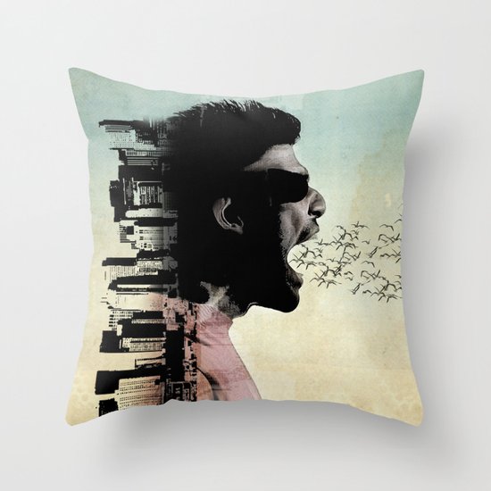 cry city Throw Pillow