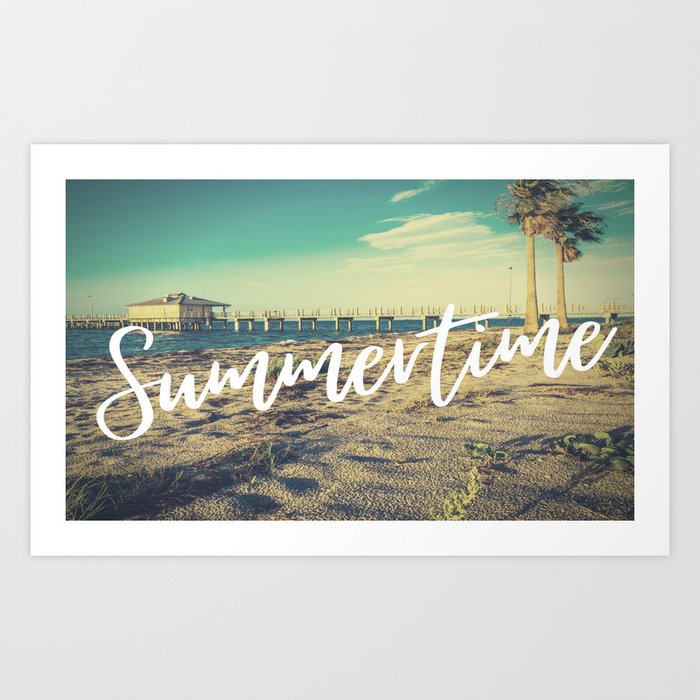 Summertime Beach Vintage Print Art Print