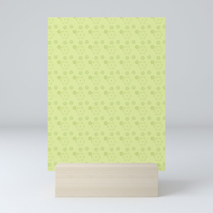 children's pattern-pantone color-solid color-green Mini Art Print
