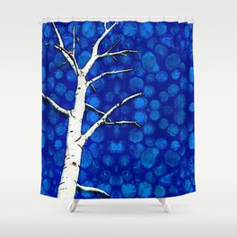blue tree Shower Curtain