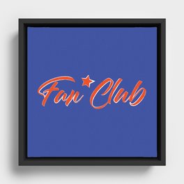 Fan Club print on blue background Framed Canvas