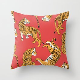 Tiger Pattern 005 Throw Pillow