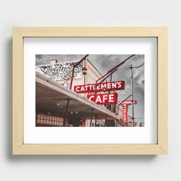 OKC Stockyards Steakhouse and Skyline - Selective Color Recessed Framed Print