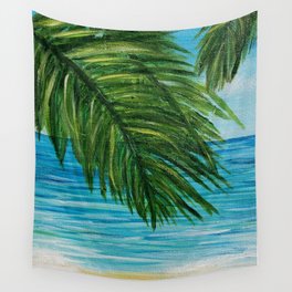 Acrylic Palm Trees and Ocean Shore Wall Tapestry