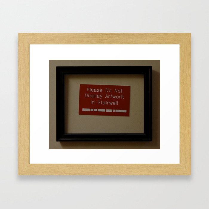 Please don't hang the puns in the hall Framed Art Print