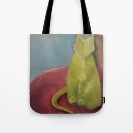 Green Cat Tote Bag