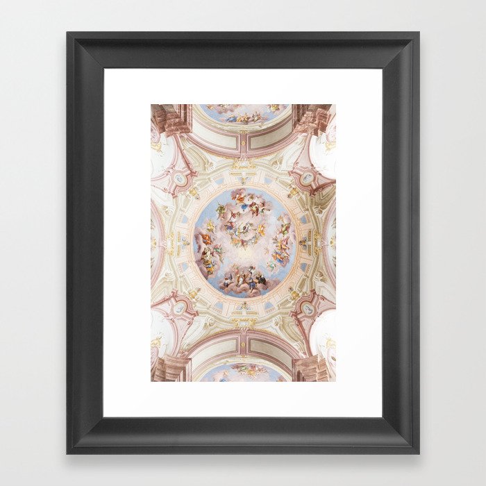 Renaissance Ceiling Painting Gods Angels Fresco Framed Art Print