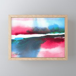 Abstract Watercolor Landscapes - Blue, Pink, Teal, Green Framed Mini Art Print