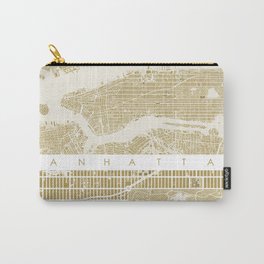 Manhattan NYC map gold Carry-All Pouch