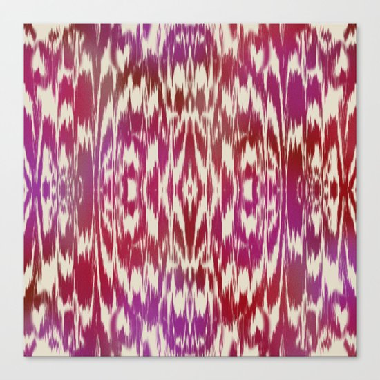 Ikat: Red, Pink Multi Canvas Print