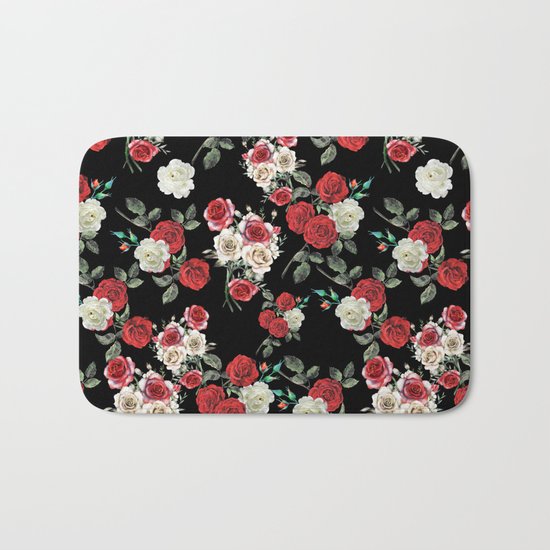 Seamless Floral Pattern Bath Mat