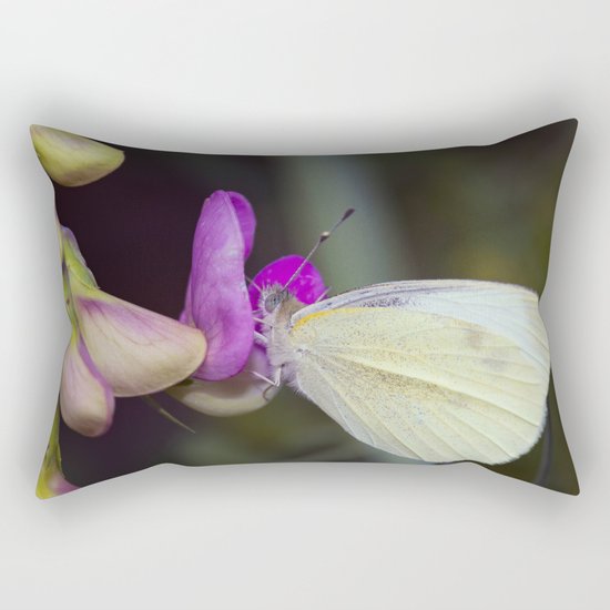 White Butterfly Rectangular Pillow