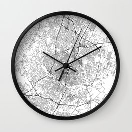 Austin White Map Wall Clock