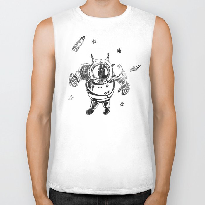 Funny Galaxy Space Black Astronaut Cosmonaut Spaceman Biker Tank By Dimodesigns