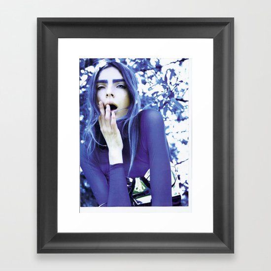 BLUE ALIEN FROM OUTER WILIAMSBURG Framed Art Print
